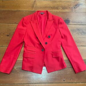Express Women's Red Blazer Jacket with Black Buttons